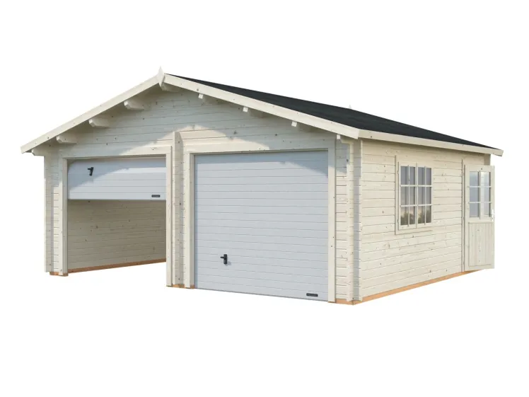 PALMAKO Holz-Garage Roger 28,4 m� mit Sektionaltor 44mm 595x530cm